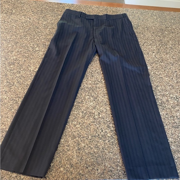 Classic Men’s Black Pinstripe Trousers Size 36 - Picture 1 of 4